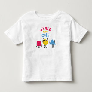 かわいい図形の最初の誕生祝い トドラーTシャツ