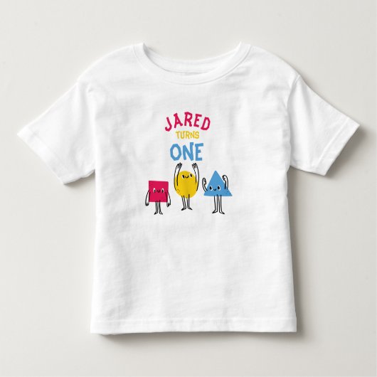 かわいい図形の最初の誕生祝い トドラーTシャツ (正面)
