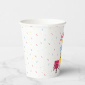 かわいい図形の最初の誕生祝い 紙コップ (右)