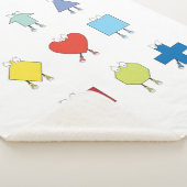 かわいい図形キャラクターイラストレーションデザイン シェルパブランケット (3/4)