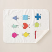 かわいい図形キャラクターイラストレーションデザイン シェルパブランケット (正面(横))