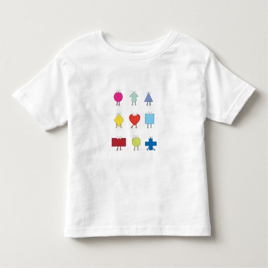 かわいい図形キャラクターイラストレーションデザイン トドラーTシャツ (正面)
