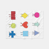 かわいい図形キャラクターイラストレーションデザイン フリースブランケット (正面(横))