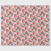 かわいい図解入りの、写真付きのこ日本のけし ラッピングペーパー (フラット)