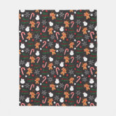 かわいい図解入りの、写真付きのクリスマスキャラクター フリースブランケット (正面)