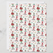 かわいい図解入りの、写真付きのクリスマス小妖精や小人スクラップブック紙 (裏面)