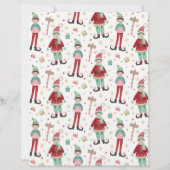 かわいい図解入りの、写真付きのクリスマス小妖精や小人スクラップブック紙 (正面)