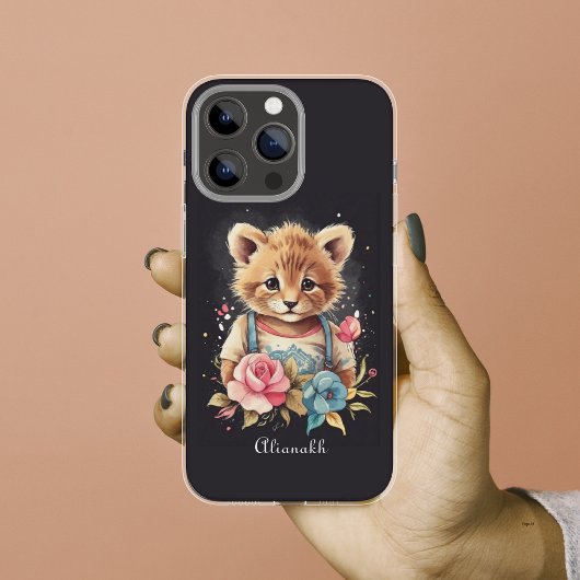 かわいい図解入りの、写真付きのヴィンテージスタイルフローラ猫 Case-Mate iPhoneケース