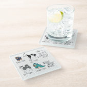 かわいい図解入りの、写真付きの子犬の詩 ガラスコースター (アングル)