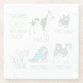 かわいい図解入りの、写真付きの子犬の詩 ガラスコースター (裏面)