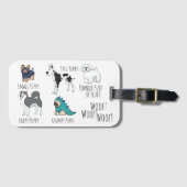 かわいい図解入りの、写真付きの子犬の詩 ラゲッジタグ (正面横)