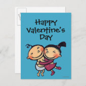 かわいい図解入りの、写真付きの幼児ハグ シーズンポストカード (正面/裏面)