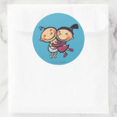 かわいい図解入りの、写真付きの幼児ハグ ラウンドシール (バッグ)