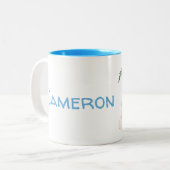 かわいい図解入りの、写真付きの海賊テーマと名前をカスタムする ツートーンマグカップ (正面左)