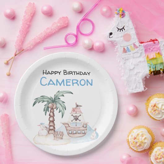 かわいい図解入りの、写真付きの海賊パーティー ペーパープレート (パーティー)