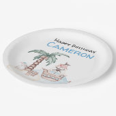 かわいい図解入りの、写真付きの海賊パーティー ペーパープレート (アングル)