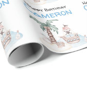 かわいい図解入りの、写真付きの海賊パーティー ラッピングペーパー (ロールコーナー)