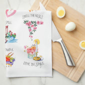 かわいい図解入りの、写真付きの物でキッチンタオルを キッチンタオル (四つ折り)