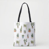 かわいい図解入りの、写真付きの部屋の植物のショッピングバッグ トートバッグ (正面)