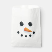 かわいい図解入りの、写真付きの雪だるま顔クリスマス フェイバーバッグ (正面)