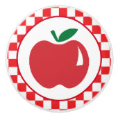 かわいい国のアップルチェック セラミックノブ (正面)