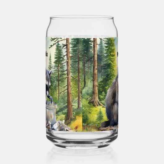 かわいい国のアライグマの名前 ガラス缶 (左)