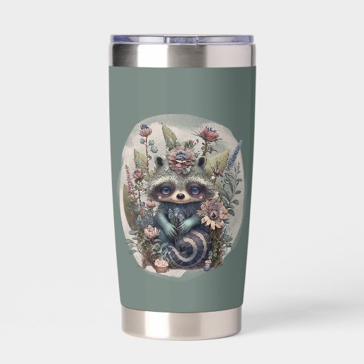 かわいい国のアライグマの名前 保温保冷タンブラー (背面)