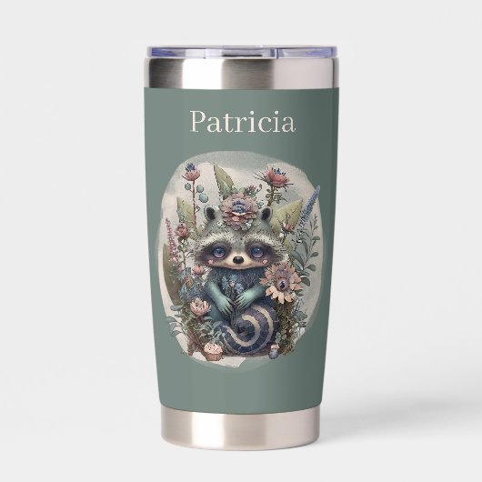 かわいい国のアライグマの名前 保温保冷タンブラー (正面)
