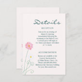 かわいい国のデイジー結婚の囲い エンクロージャーカード (正面/裏面)