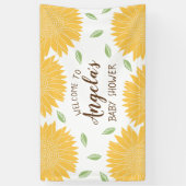 かわいい国のヒマワリのベビーシャワーのパーティー 横断幕 (縦)