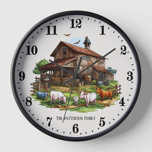 かわいい国のファームの追加ファミリ名 壁時計 (正面)