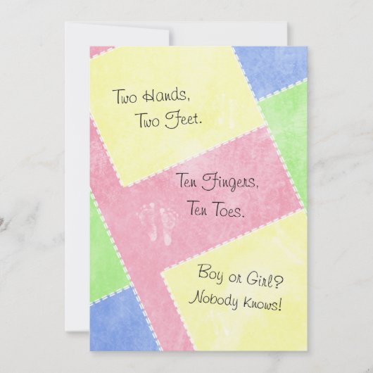 かわいい国のベビーの性はパーティの招待状を明らかにします 招待状 (正面)