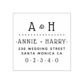 かわいい国の結婚式の名前&カスタム差出人住所 ラバースタンプ (インプリント)