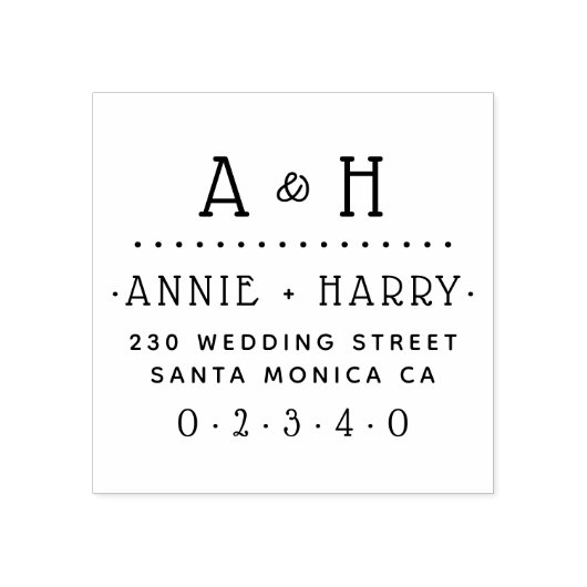 かわいい国の結婚式の名前&カスタム差出人住所 ラバースタンプ (インプリント)