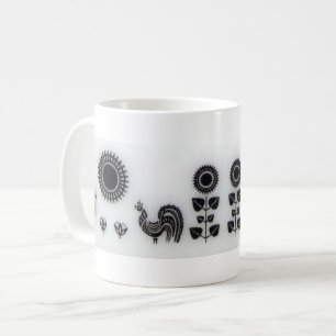 かわいい国スタイルのオンドリおよびヒマワリのマグ コーヒーマグカップ