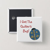 かわいい国スタイルのキルティングのてんとう虫 缶バッジ (正面&裏面)