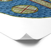 かわいい国スタイルブルーレディバグベイビーシャワー ポスター (角)