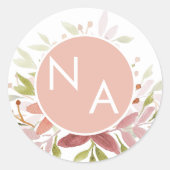 かわいい国スタイル水彩フローラ ラウンドシール (正面)