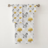 かわいい国タイルのロバのパターン バスタオルセット (インサイチュ)