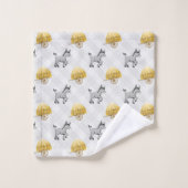 かわいい国タイルのロバのパターン バスタオルセット (ウォッシュタオル)