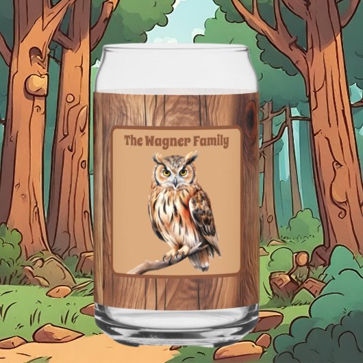 かわいい国フクロウの恋人が名前を追加 ガラス缶