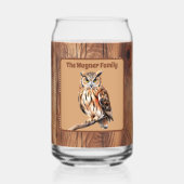 かわいい国フクロウの恋人が名前を追加 ガラス缶 (正面)