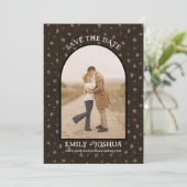 かわいい国モダンフローラフラット日付カードを保存 セーブザデート (スタンド正面)