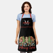 かわいい国モノグラムのクリスマスベーキングエプロン エプロン (着用した状態)