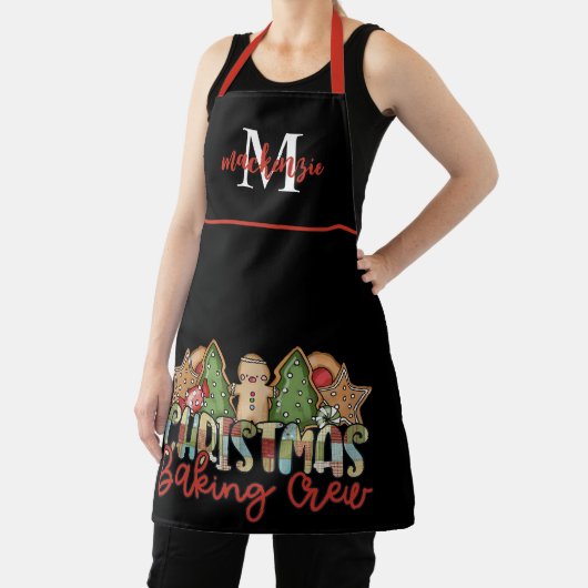かわいい国モノグラムのクリスマスベーキングエプロン エプロン (インサイチュ)