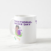 かわいい国際的女子デーカスタムマグカップ コーヒーマグカップ (正面左)