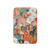 かわいい国際的女子デーフローライラストレーション バスマット (正面縦)