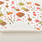 かわいい園芸用具と植物シームレスなパターン シェルパブランケット (3/4)