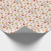 かわいい園芸用具と植物シームレスなパターン ラッピングペーパー (角)
