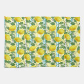 かわいい地中海のサマーレモンフルーツアートパターン キッチンタオル (横)